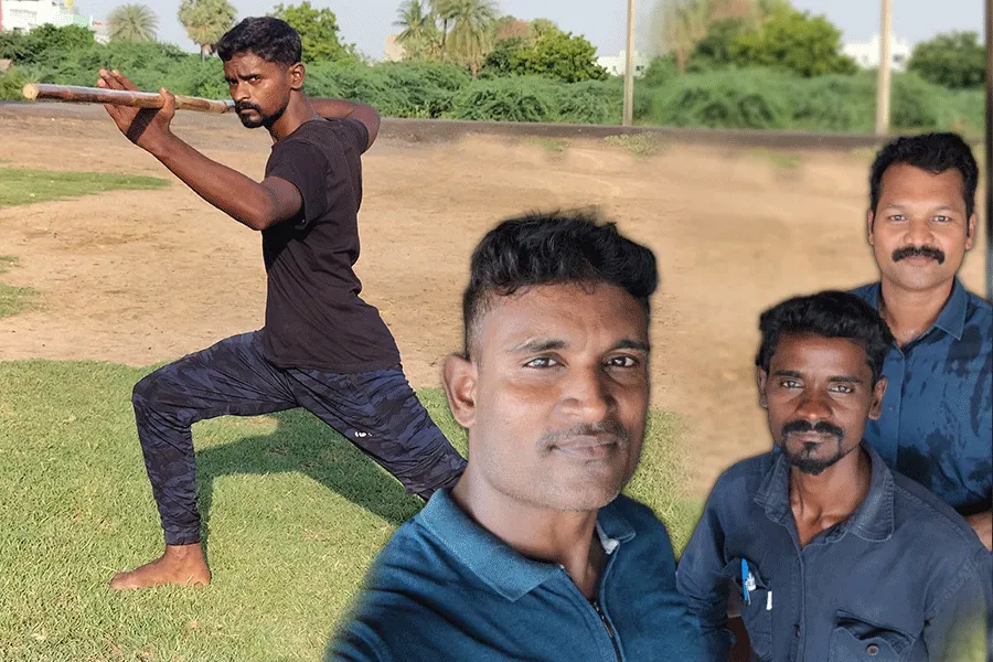 Master Ananthan Specialist: Silambam, Yoga, Meditation & Functional Fitness trainer with Master Kannan and Dr. T.Sri Krishna Kumaran